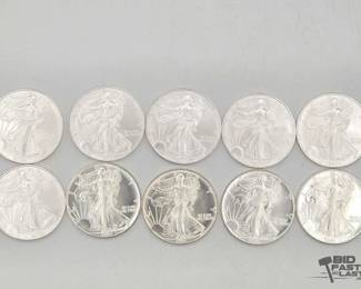 2084 10 Silver Eagle 1 Troy Oz Coins