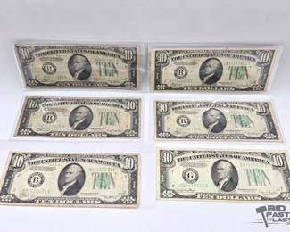 1032 6 1934 $10 Federal Reserve Notes
