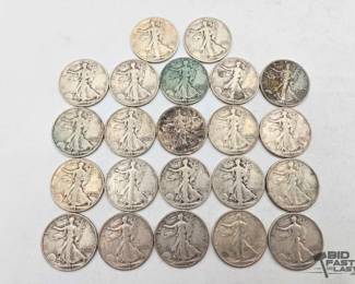 1866 30 Walking Liberty Half Dollars, 271g