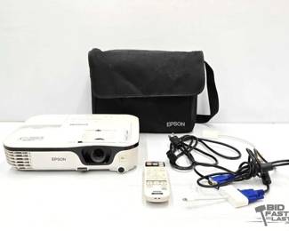 950 Epson Projector, Remote, Power Cords Bag