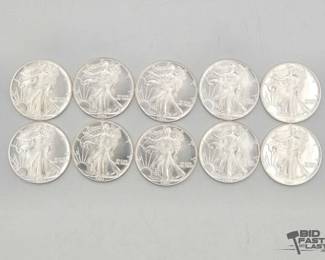 2094 10 Silver Eagle 1 Troy Oz Coins