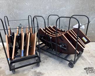 2900 10 Folding Tables with 2 Transport Carts