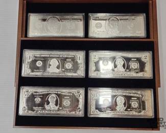 2056 6 Quater Pound silver dollars. 999 with COA