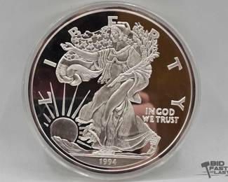 2030 1994 Silver Eagle One Troy Pound .999 Fine Silver with Certificate of1 Troy Pound. 999 fine Silver