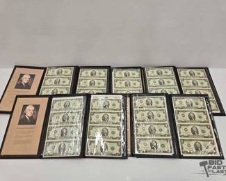 1050 9 Albums of Uncut $2 Dollar Banknotes