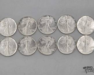 2076 10 Silver Eagle 1 Troy Oz Coins