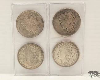1662 4 Morgan Silver Dollars
