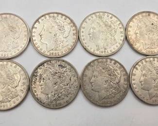 1626 8 1921 Denver Morgan Silver Dollars