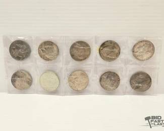 1668 10 Morgan Silver Dollars