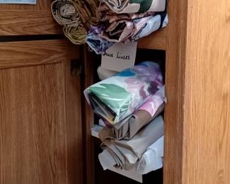 Shower curtains and liners, curtains and throw rugs