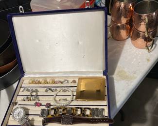 Some costume jewelry and watches