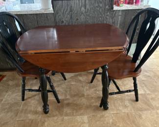 drop leaf table and two chairs