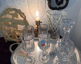 silver plated footed serving tray