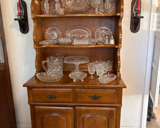 China hutch, Fostoria Americana collection