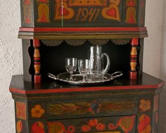 SPECIAL! Scandinavian stenciled cabinet, one of a kind