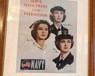 1966 original Navy recruiting poster for women, COOL