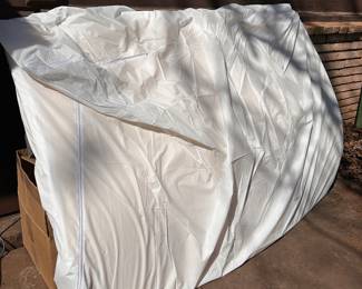 full size bed, thick foam topper in plastic case