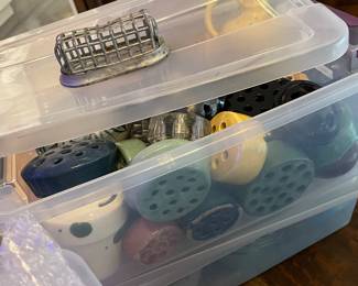 Collection of flower frogs 