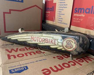 1936 Schwinn motorbike tank accepting CASH ONLY on tank. 