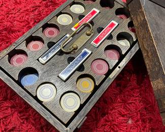Vintage poker chip set 