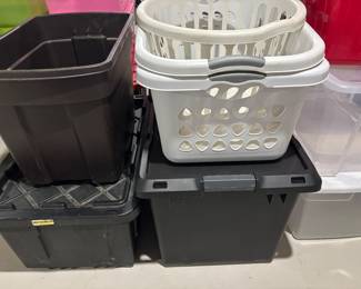 LAUNDRY BASKETS & PLASTIC STG BINS