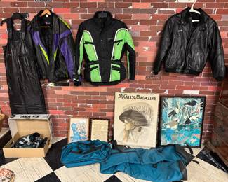 Roller Blades; matching ski and duffle bag; Snowmobile Leather Outerwear- CKX clothing; Rocket jacket