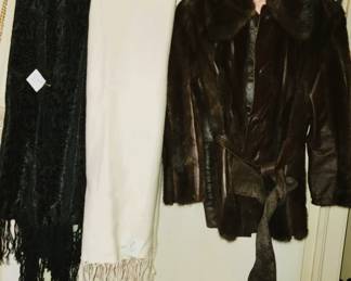 Leather and Fur Jacket - Wool wraps
