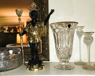 Crystal vases and candleholders