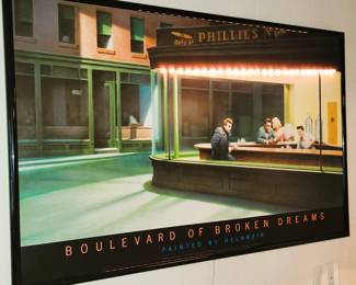 Framed James Dean Hopper Poster with light-up insert