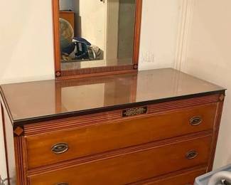 mid-century dresser with mirror