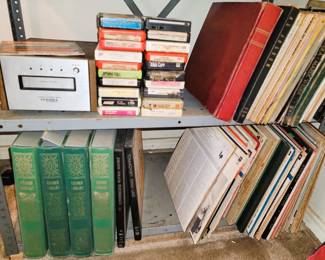 Records (classical and opera), 8-track tapes (classic rock) and 8-track player