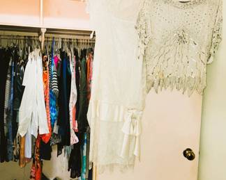 Woman's clothes, smaller sizes.  Some vintage, most current