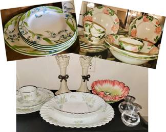 Franciscan Forget-me-Not and Desert Rose China, Tablescape items