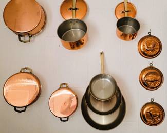 Copper pots (used for display only)