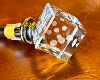SOLD crystal dice wine stopper