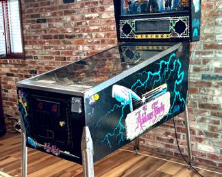 $15,000 - Collectable Adams Family Pin Ball Arcade by Bally 1991 - Turns on, lights up and is currently reset to factory settings - 29x53x84 (All paperwork and keys included)