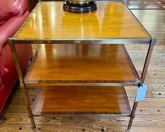 SOLD - fabulous mid-century back side table - 28.5x28