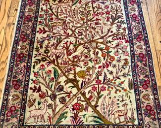 SOLD  Vintage Rug, Wool/silk blend. 3 X 5. 