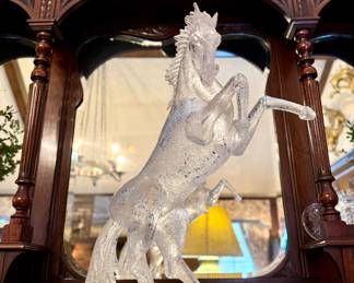 SOLD - Beyond wonderful signed Murano glass horse, signature appears to be Pino Signoretto - 7 x 18 x 22.5