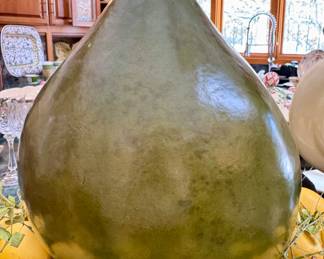 SOLD - green pear shape decorative gourd - 12x15; $18 - lemon wreath - 20 inches