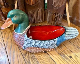 SOLD  vintage Maitland Smith wooden duck