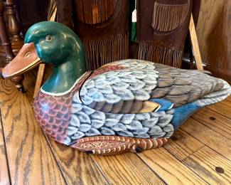 SOLD - vintage Maitland Smith wooden duck