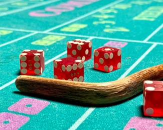 SOLD Vintage Wood Craps table 87x42.5x39
