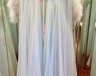 SOLD  vintage robe with fur trim; $50 - Dior nightgown - size large (Lots of amazing robes and gowns to shop from at the sale!)