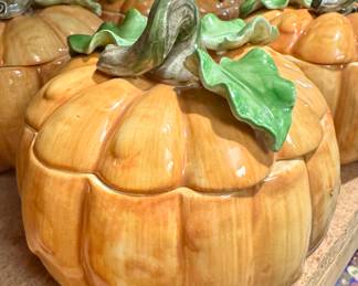 $400- Fitz and Floyd soup tureen and set of 12 soup bowls and plates. So Cute!!!