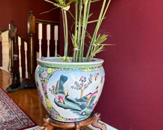 Another great plant potter and faux bamboo-esque style plant. 