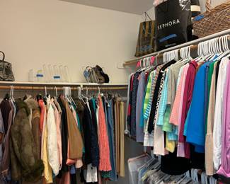 All clothes for sale! In pristine condition, sizes from XS to XL. Many of these clothes listed for $5 or less! 