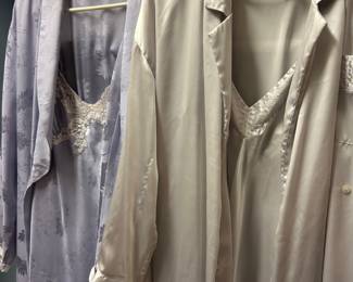 Beautiful 100% silk nightgown and robe sets. In perfect condition, rarely worn. 