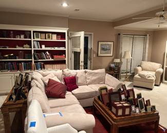 Frames and books galore! All frames range from $2-10, not all are pictured. Even more throughout bedrooms. Couch NOT, coffee table, and buffet picture are NOT for sale! 