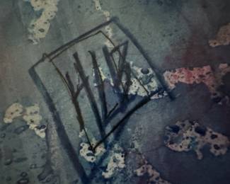 Framed Original Watercolor on Paper Woman with Child Signed HLB (18"W x 24"H)